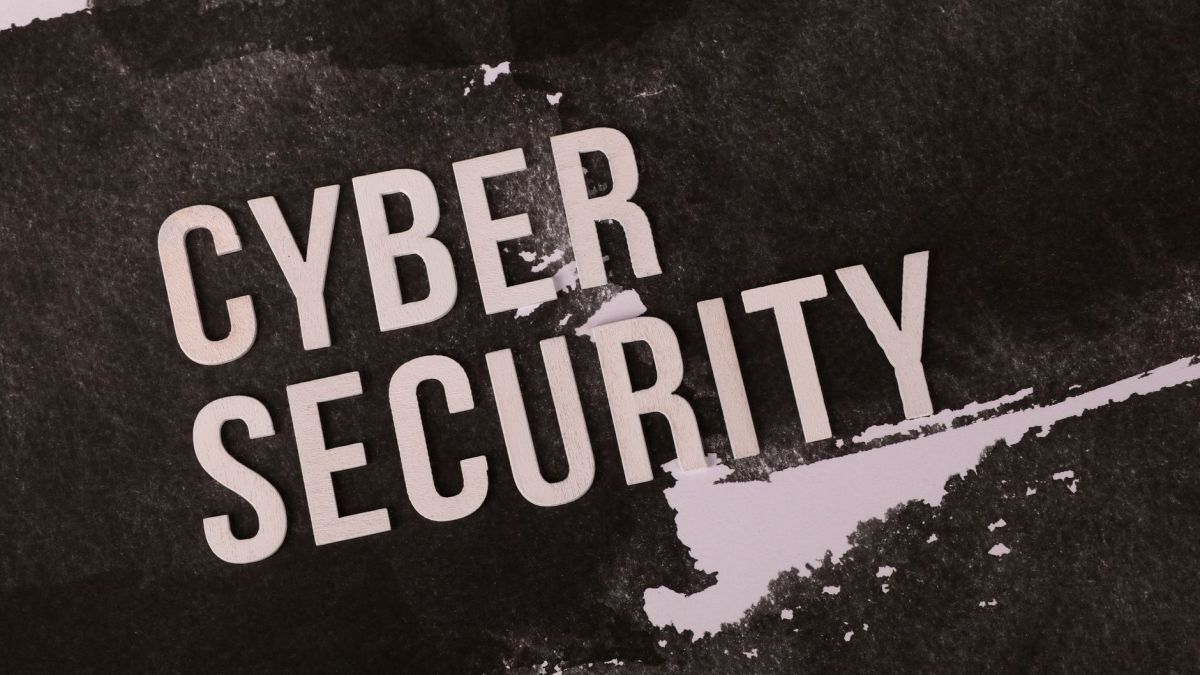 Cyber security concept shown on grunge-style background highlights the importance of digital protection.